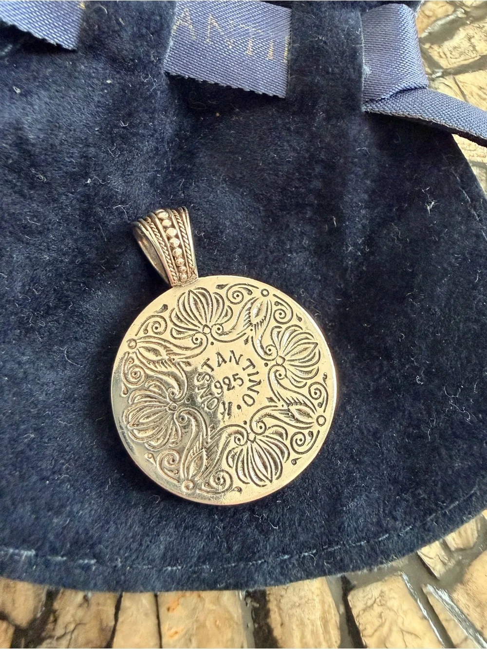 KONSTANTINO Bronze and Sterling Silver Lion Medallion Pendant